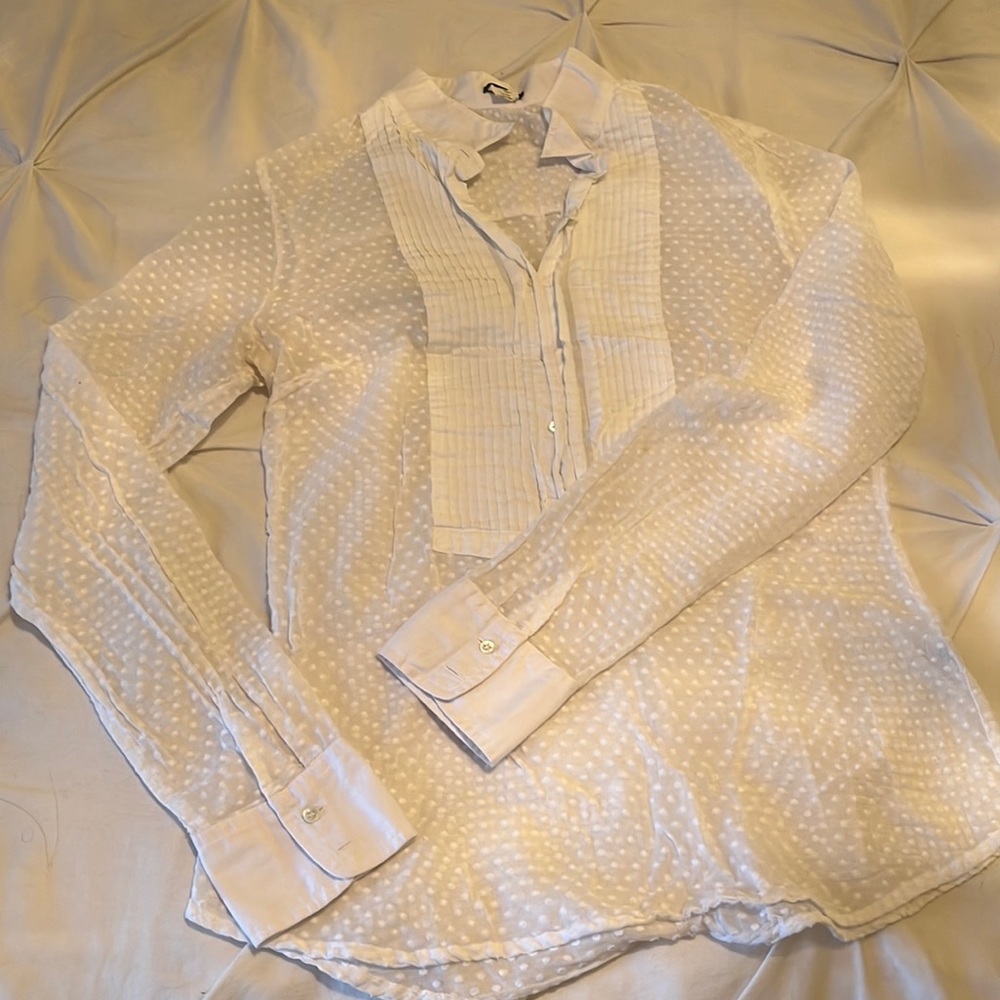 J. Crew White Popover Shirt